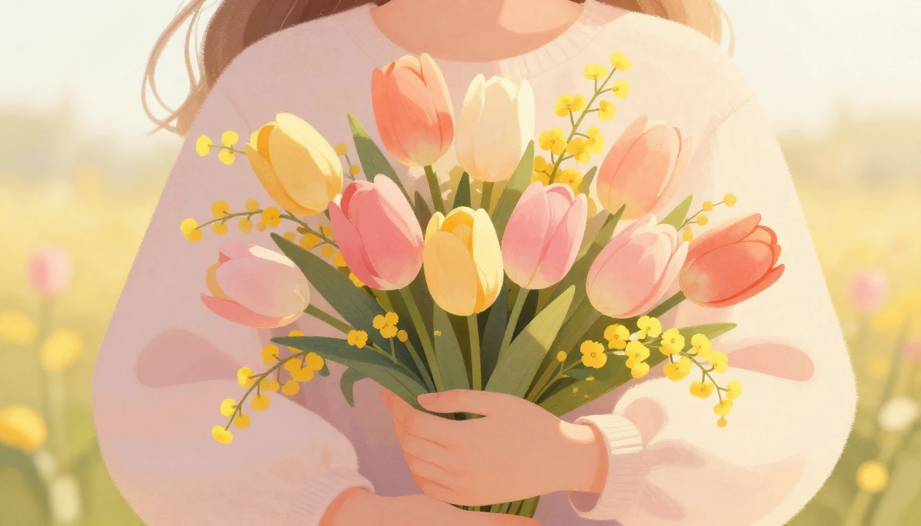 A heartwarming and soft illustration suitable for Mother's D...