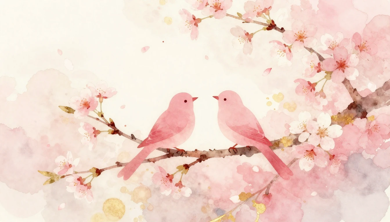 A soft and ethereal watercolor painting depicting two styliz...