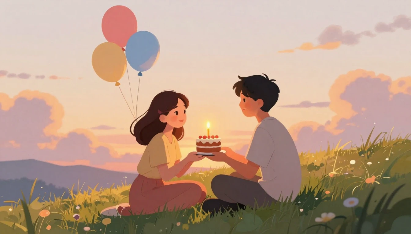 A heartwarming illustration of two friends sitting side by s...