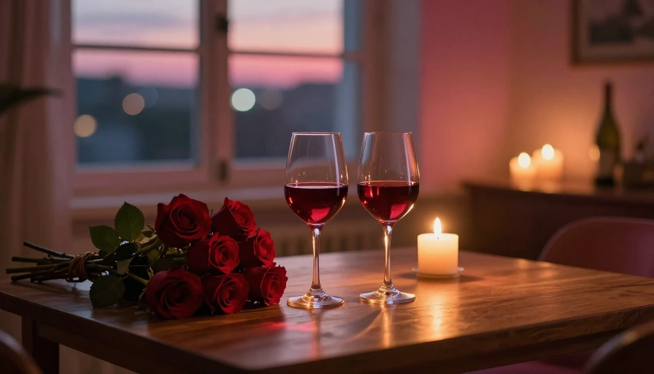 A breathtaking cinematic scene of a cozy, dimly lit room dec...