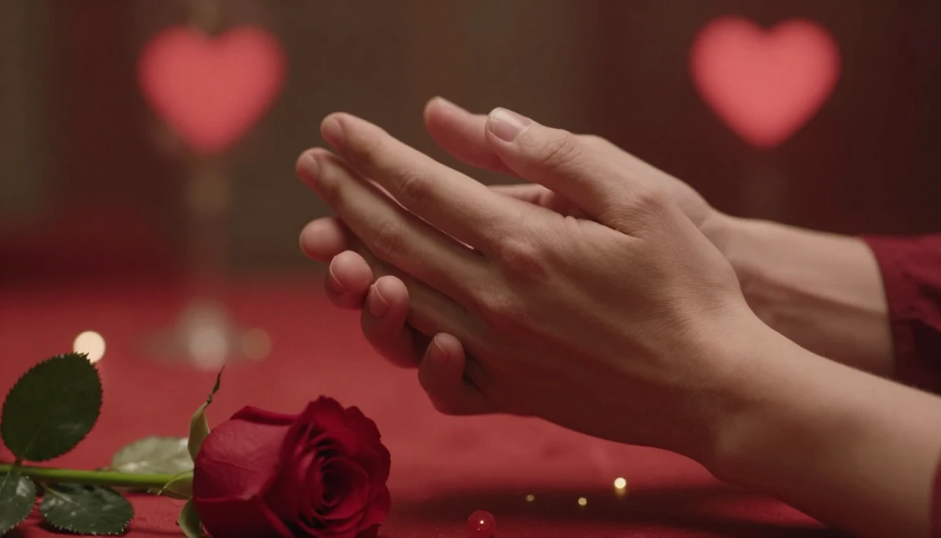 A romantic cinematic atmosphere for a Valentine's Day song c...