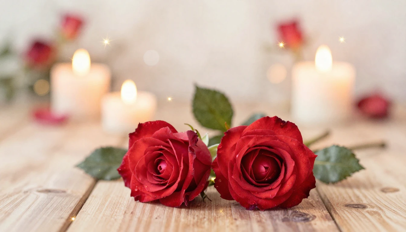 A beautiful and soft watercolor painting of two delicate red...