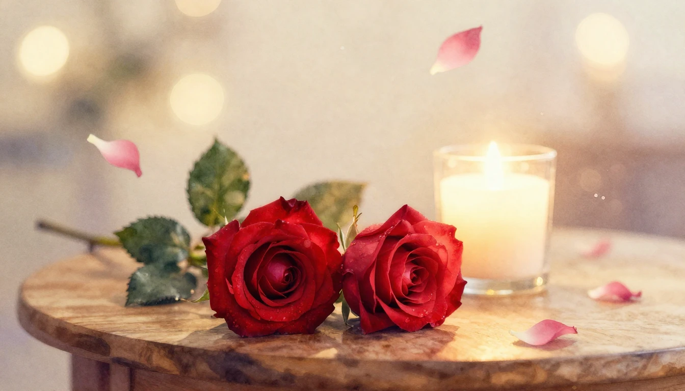 A dreamy and ethereal watercolor painting of two intertwined...