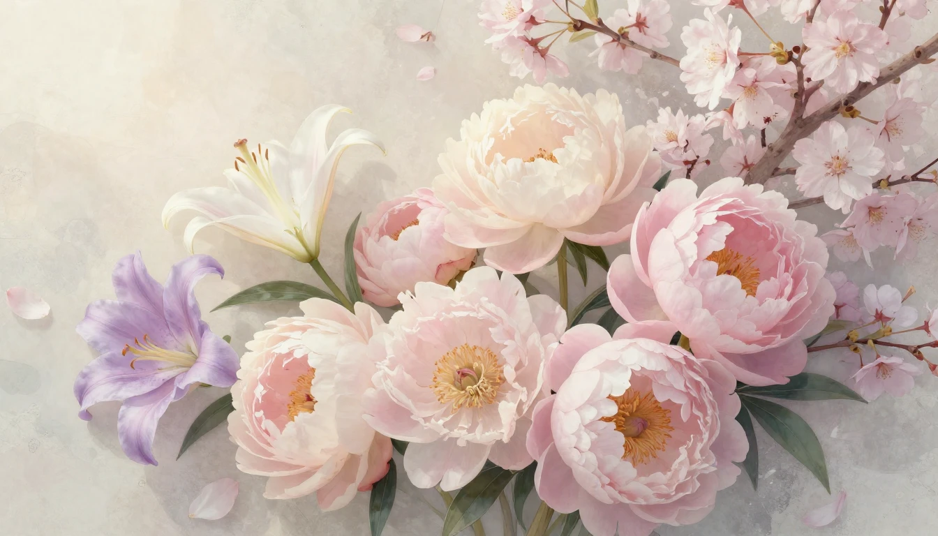 A beautiful and delicate composition of blooming spring flow...