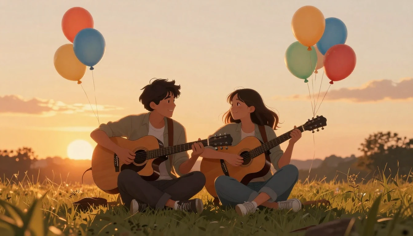 A heartwarming illustration of two friends sitting side by s...