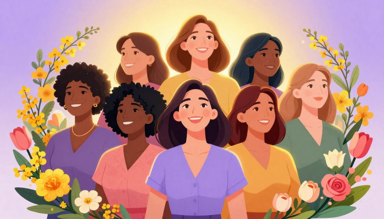 A vibrant and empowering illustration celebrating Internatio...