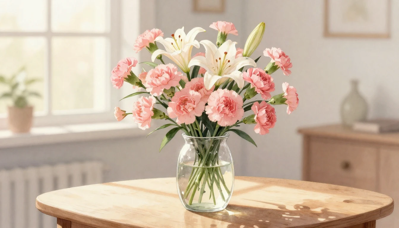 A beautiful and delicate watercolor illustration featuring a...