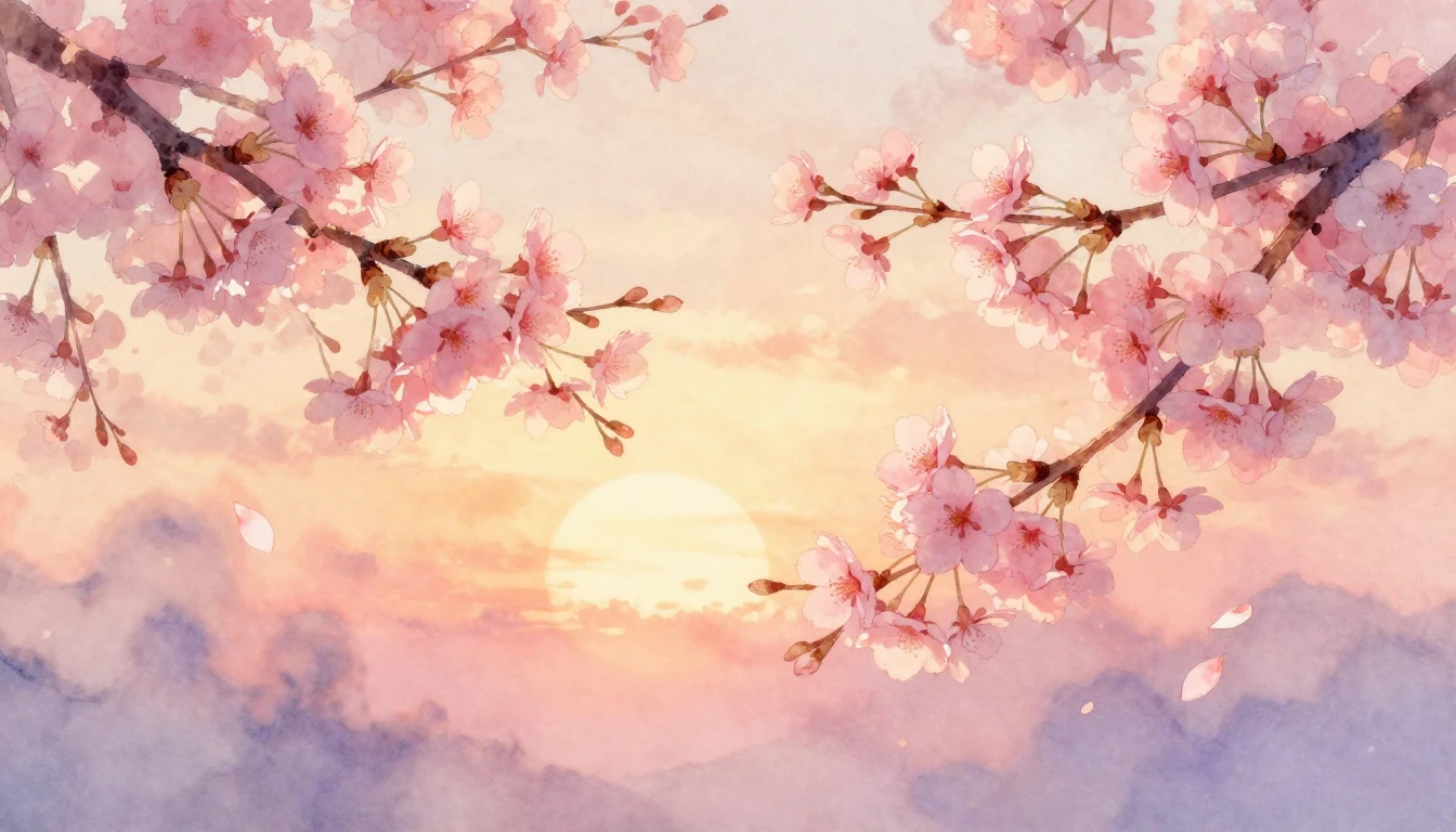 A soft and ethereal watercolor painting depicting two delica...