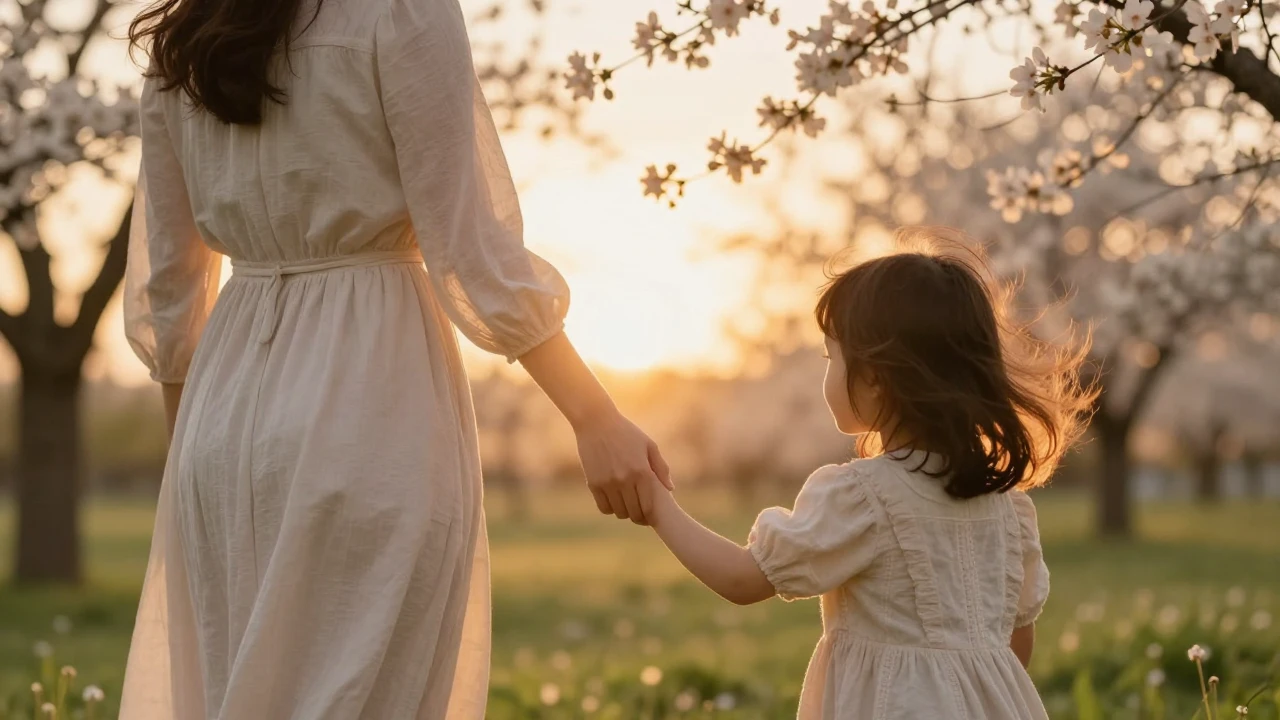 A warm and heartwarming scene showing a tender moment betwee...