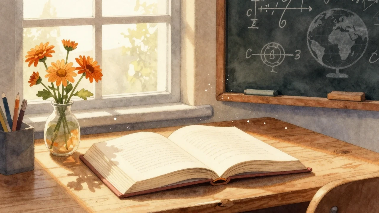 A beautiful watercolor illustration of an open book on a woo...