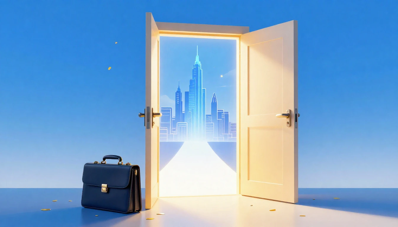 A conceptual digital illustration representing career succes...