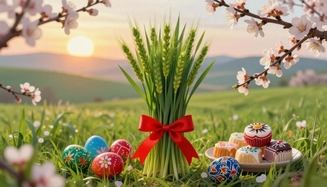 A beautiful spring landscape celebrating the Novruz holiday....