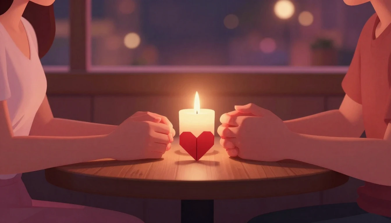 A romantic close-up illustration of two hands holding each o...