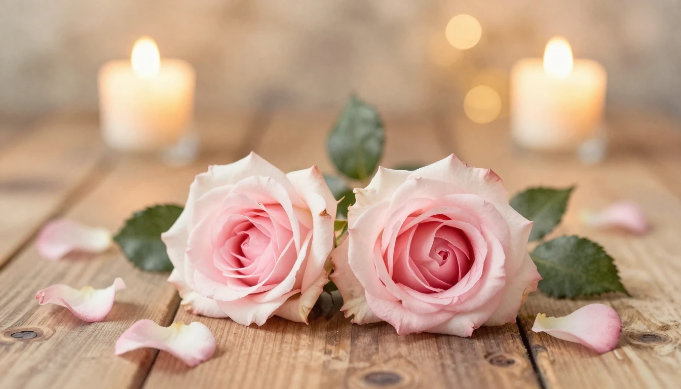 A soft watercolor painting of two delicate pink roses intert...