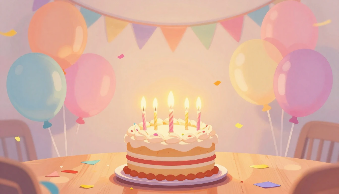 A vibrant and joyful digital art illustration representing a...