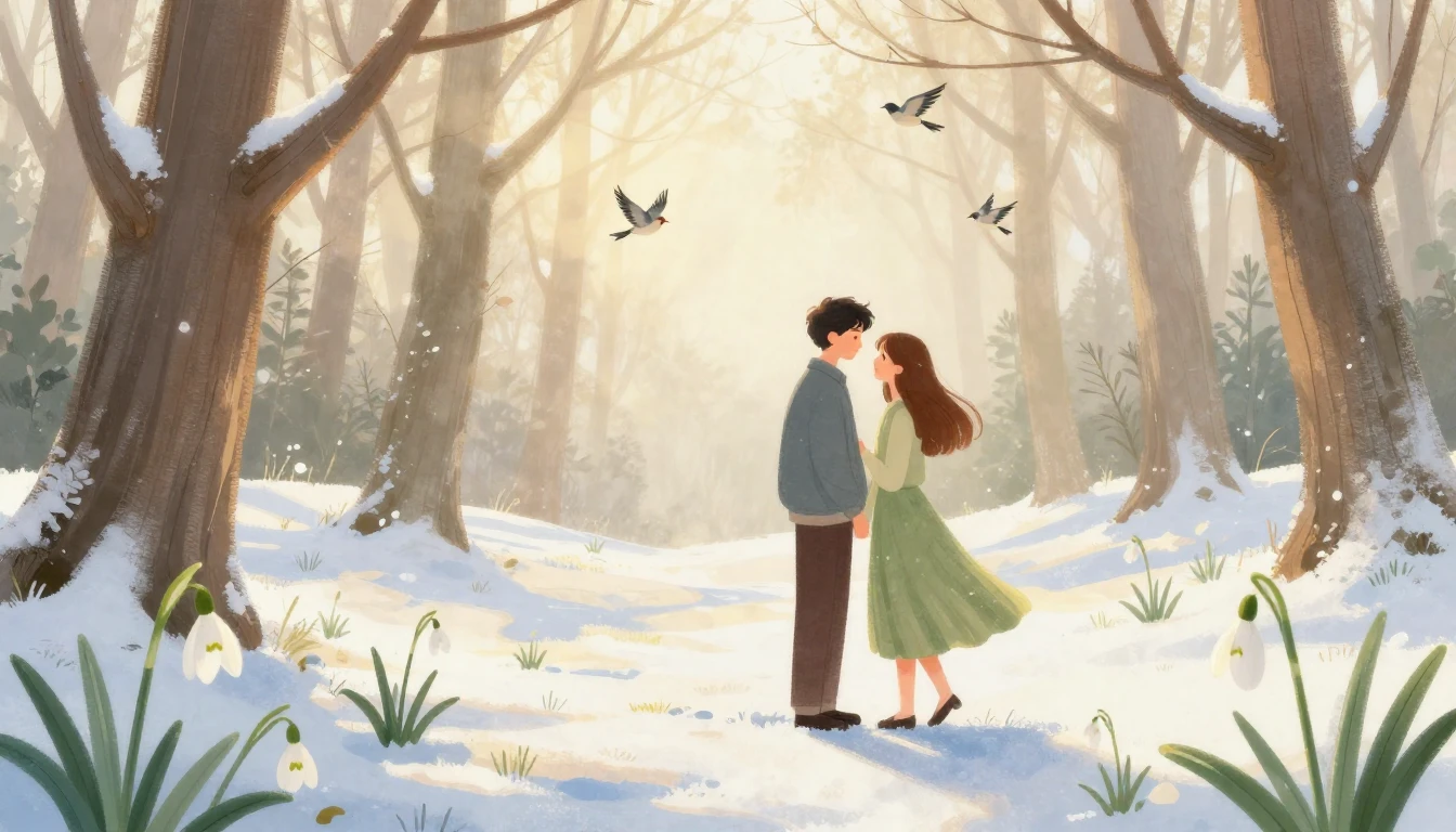 A romantic and soft illustration representing early spring l...