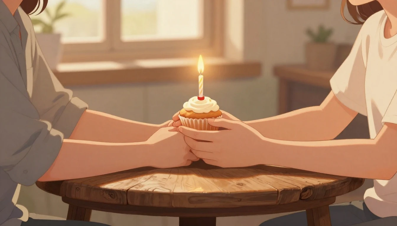 A romantic and heartwarming illustration of a couple's hands...
