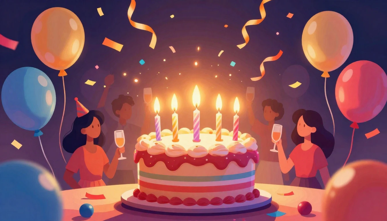 A vibrant and festive digital art illustration designed for ...