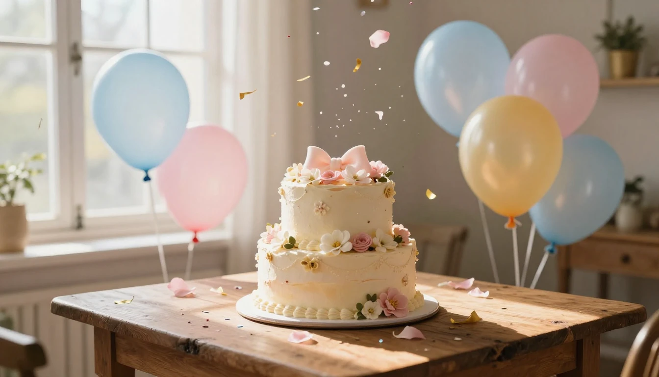 A whimsical and festive scene featuring a large, beautifully...