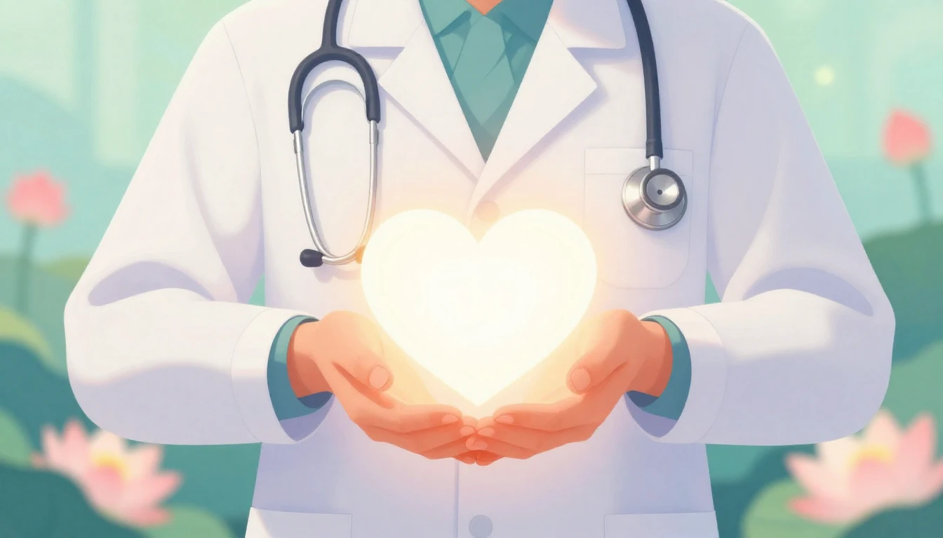 A digital art illustration representing hope and medical car...