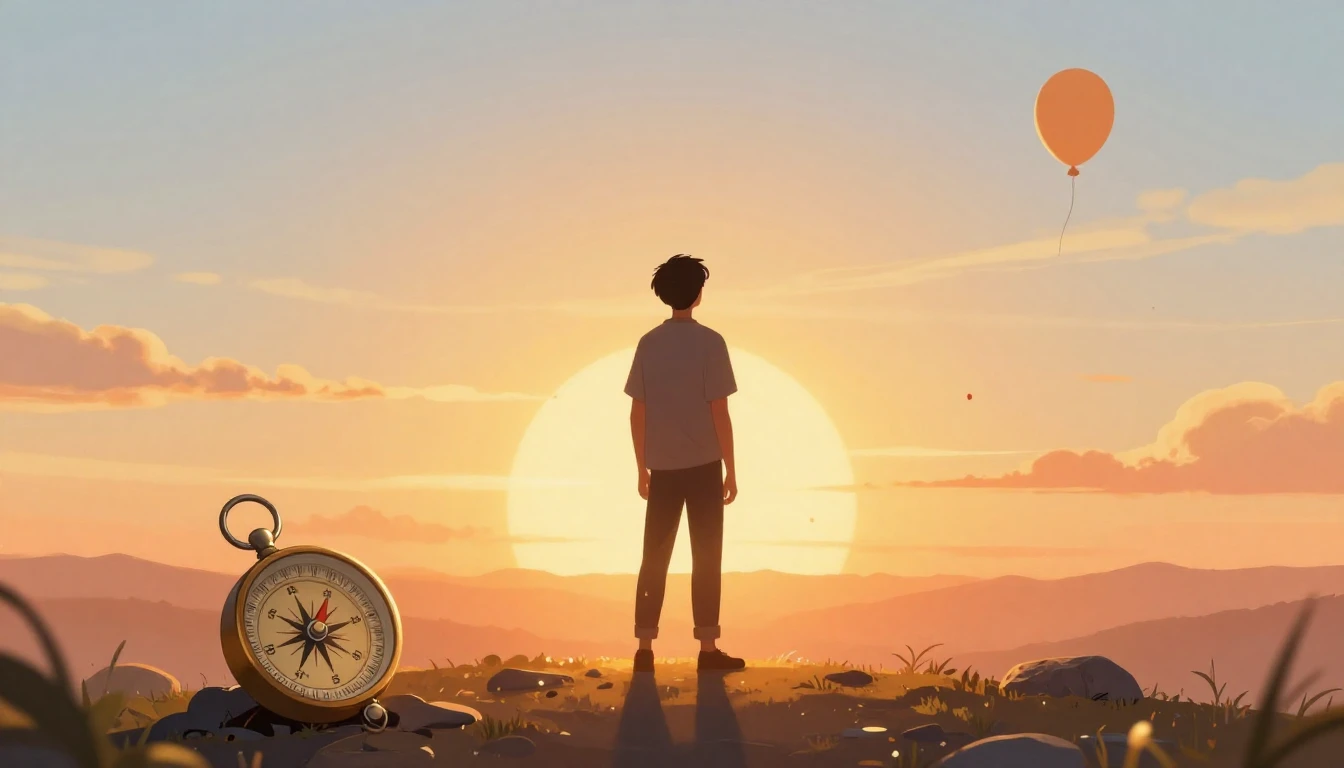 A warm and uplifting digital art illustration depicting a si...