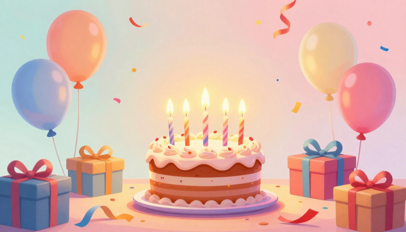 A vibrant digital art illustration representing a joyous bir...