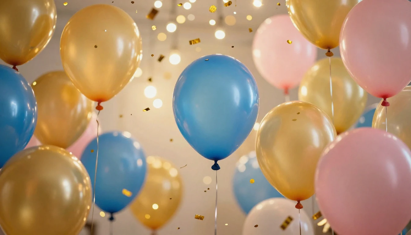 A vibrant and festive scene filled with a multitude of gloss...