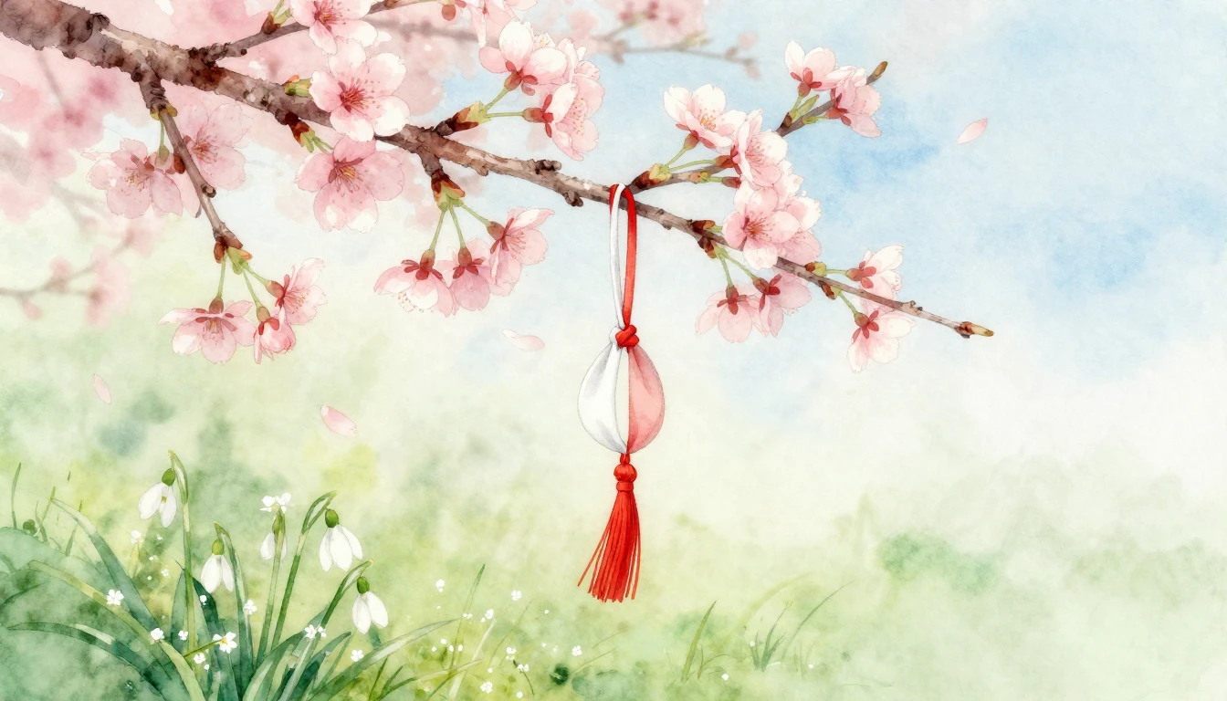 A delicate watercolor painting of a blooming cherry blossom ...