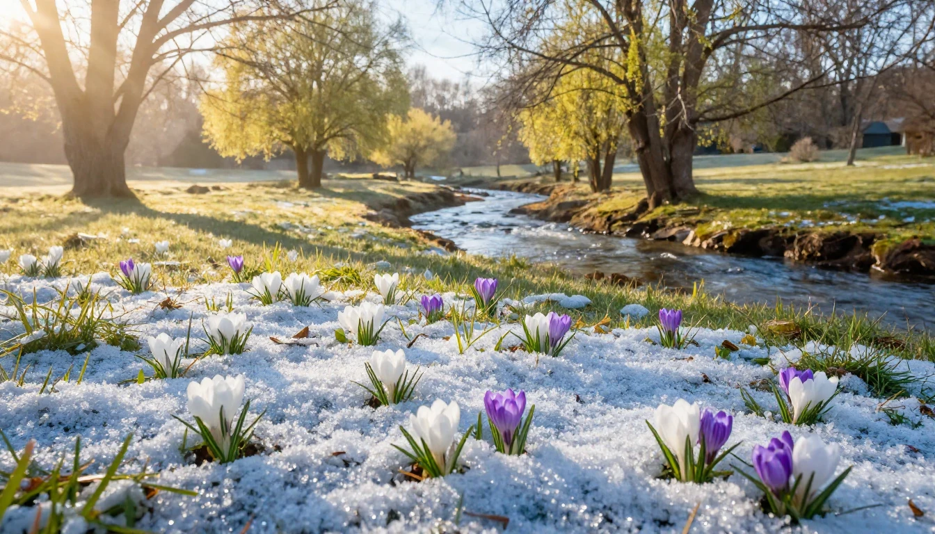A breathtaking landscape depicting the very start of spring....