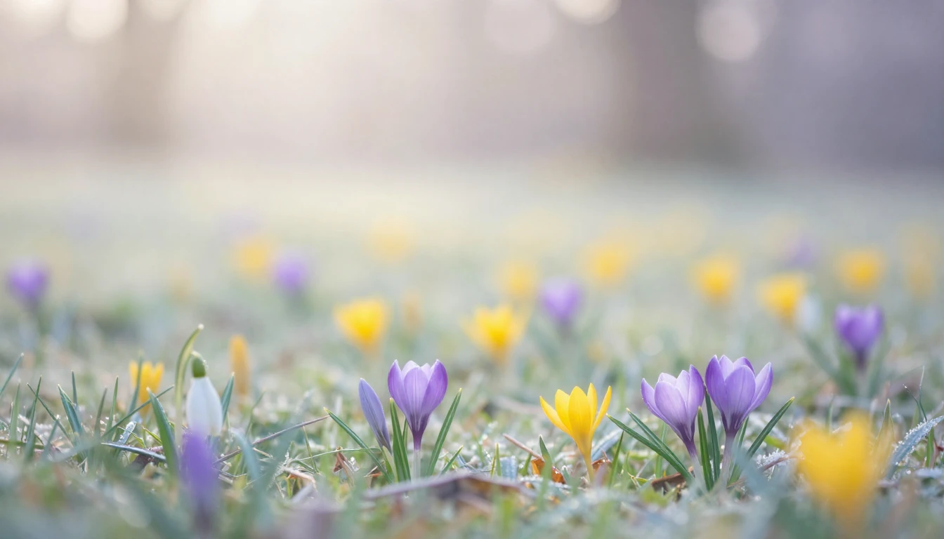 A breathtaking landscape showcasing the first signs of sprin...