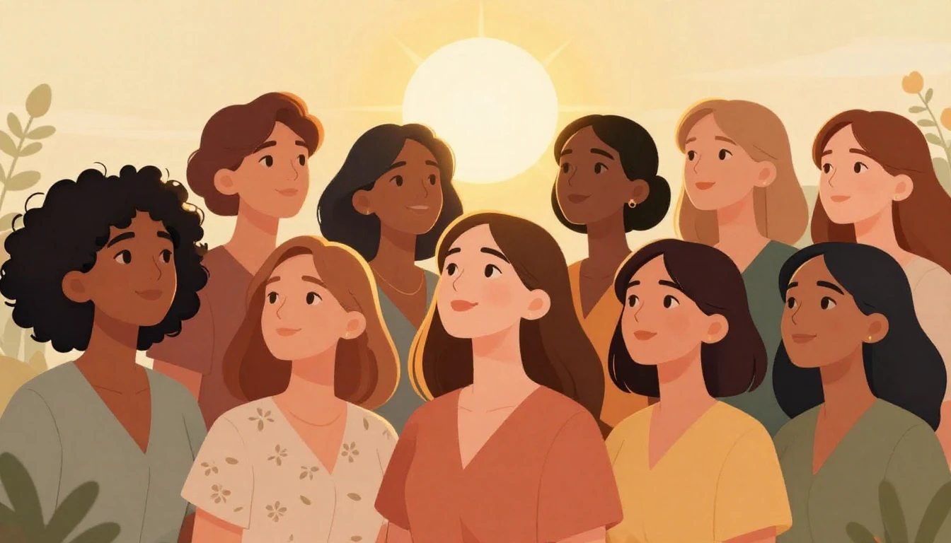 A beautiful and empowering illustration of diverse women sta...