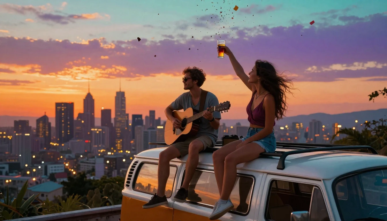 A vibrant and energetic digital artwork depicting two best f...