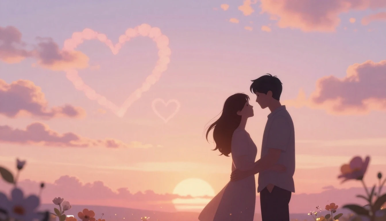 A romantic and dreamy illustration for a Valentine's Day son...