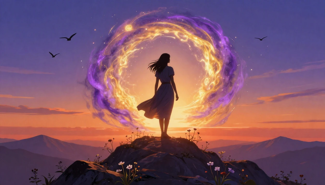 A vibrant and symbolic digital art piece representing growth...