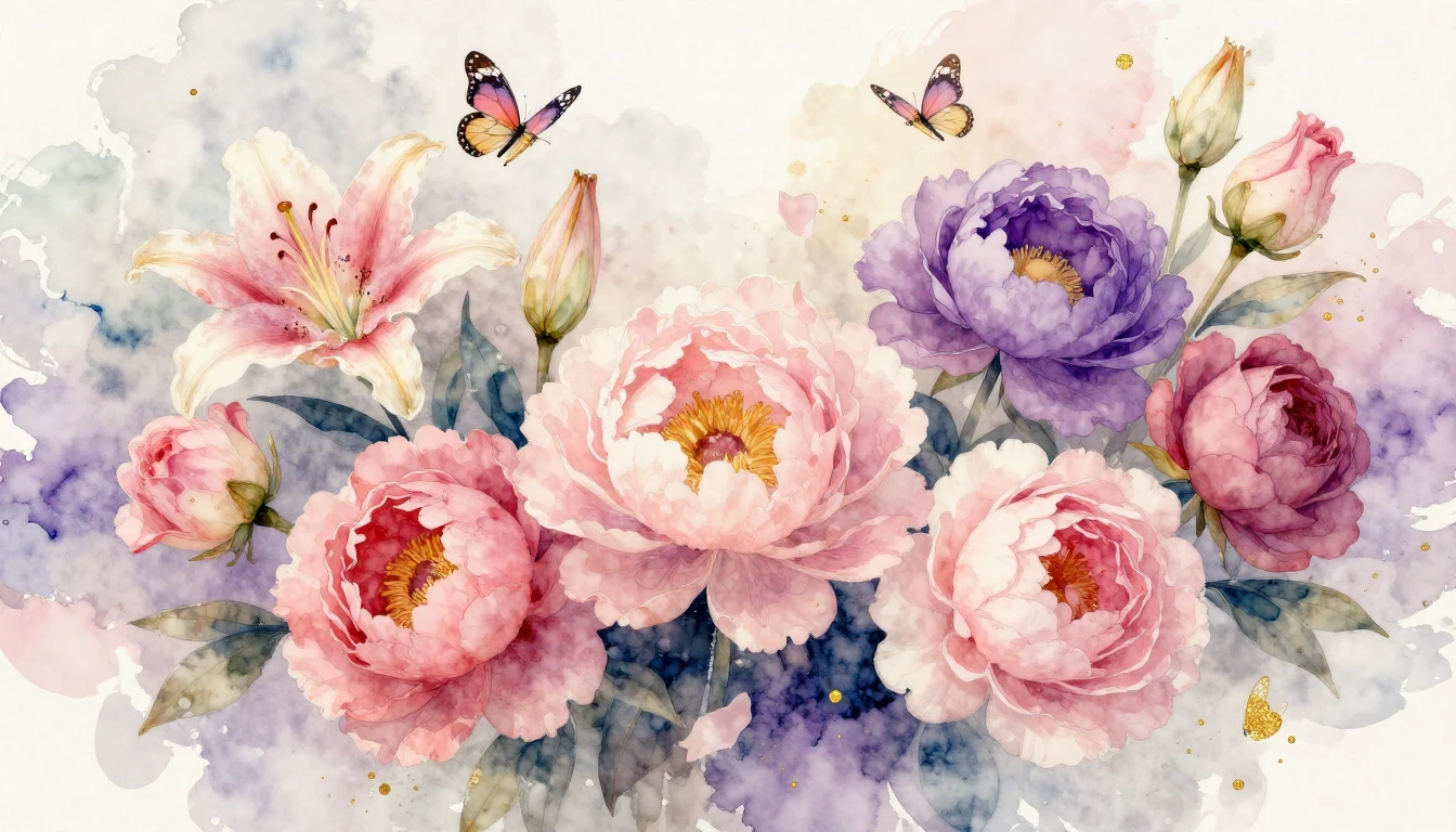 A vibrant and artistic watercolor painting celebrating femin...
