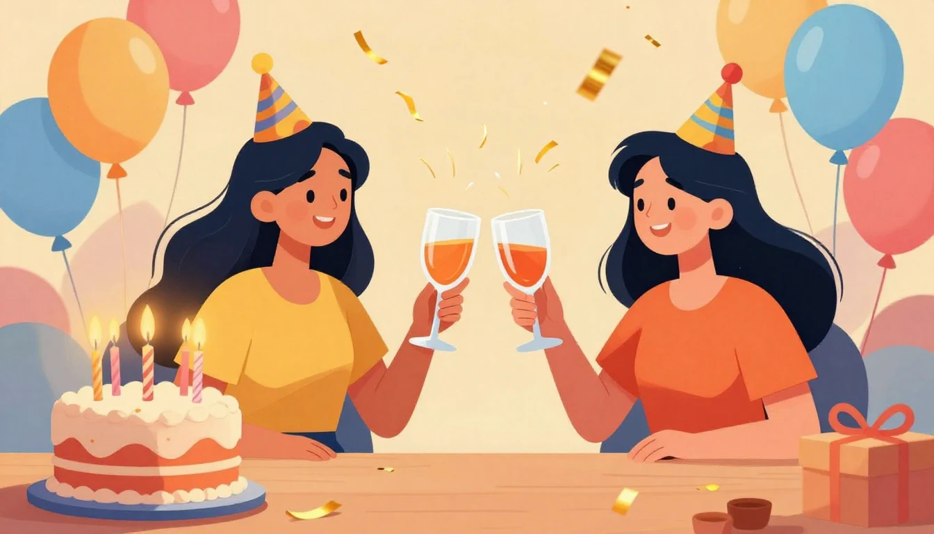 A vibrant and colorful illustration representing a birthday ...