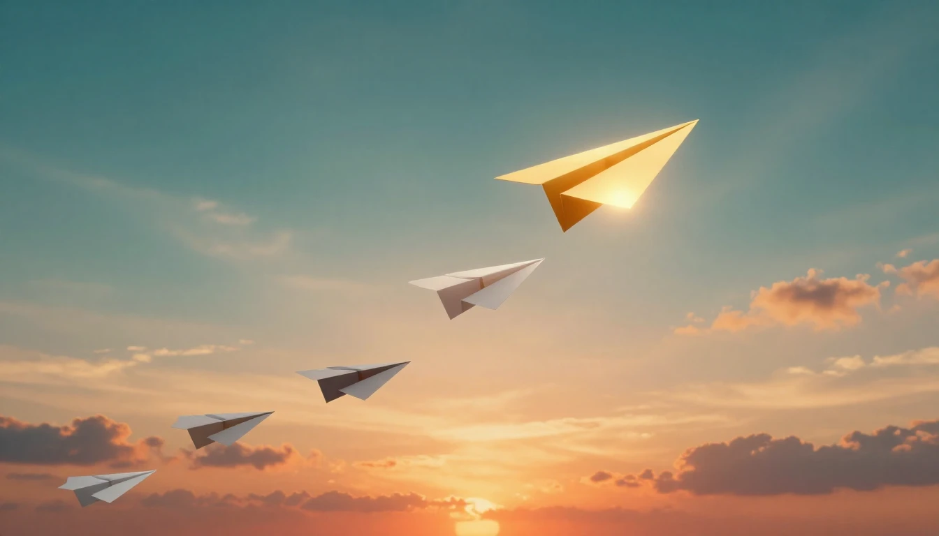 A conceptual digital art illustration symbolizing career suc...