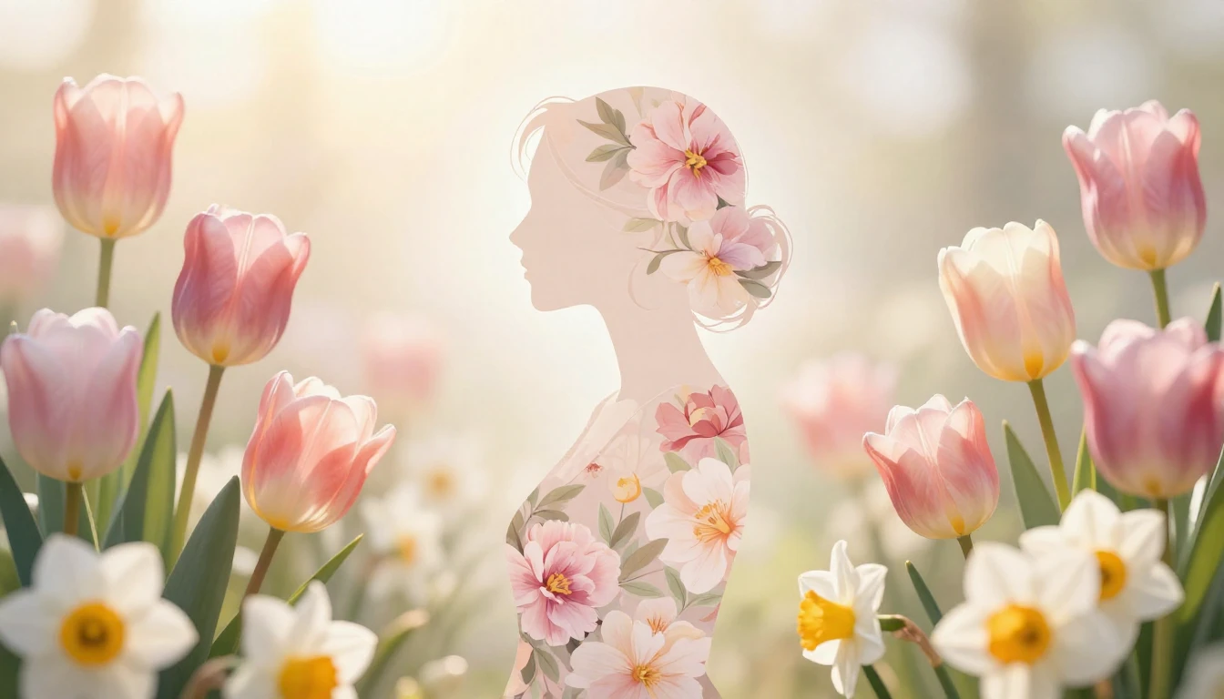 A beautiful, elegant composition featuring a variety of bloo...