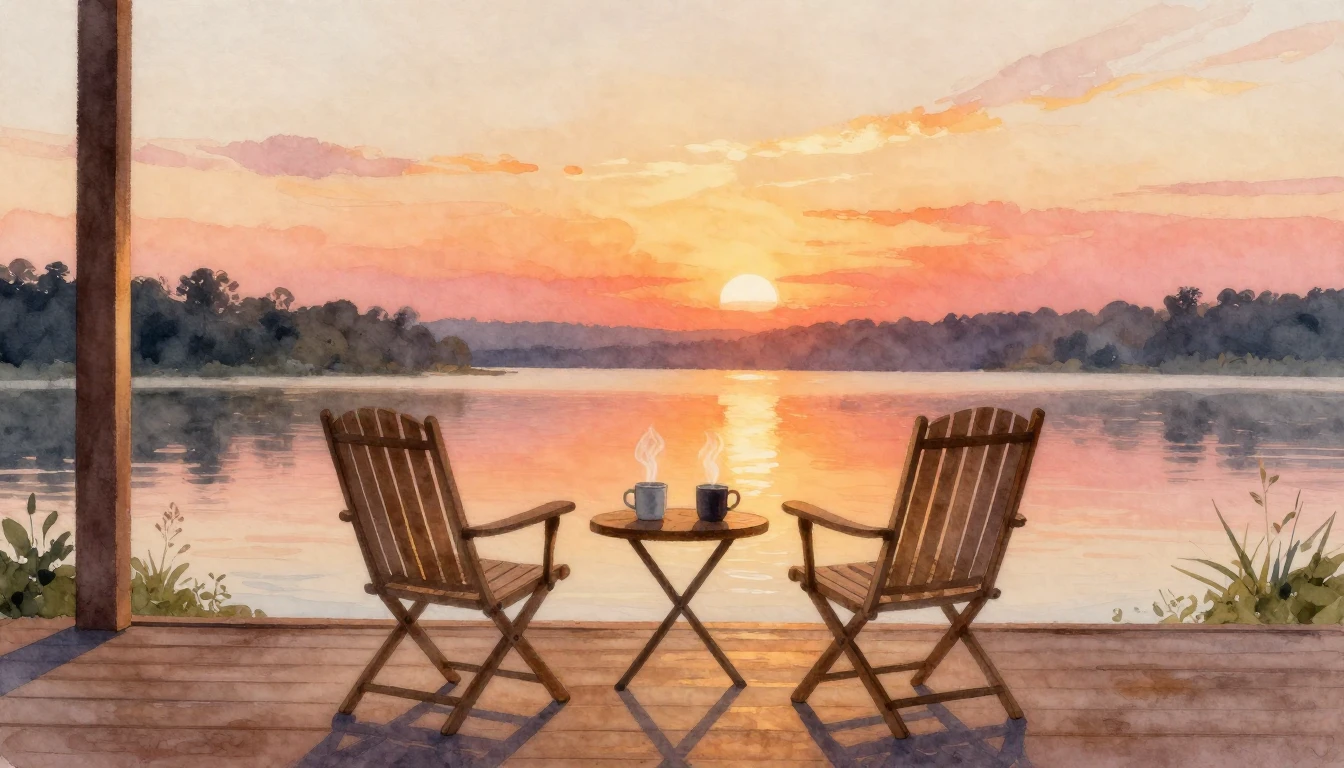 A beautiful watercolor painting depicting a scenic outdoor s...