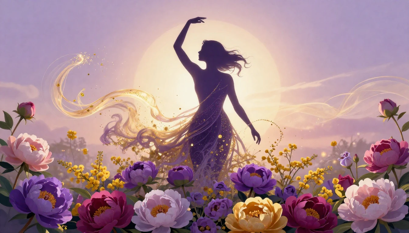 A vibrant and symbolic composition celebrating femininity an...