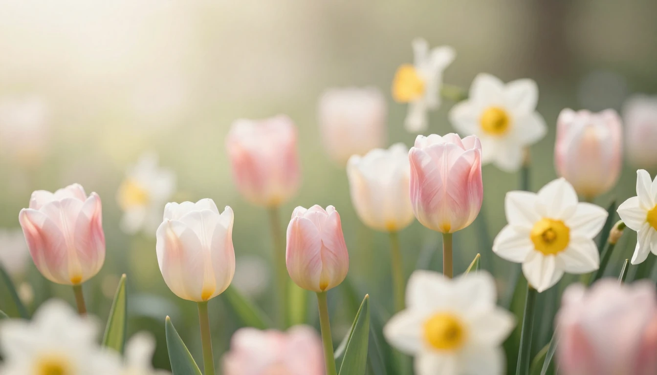 A beautiful and elegant composition of spring flowers, inclu...