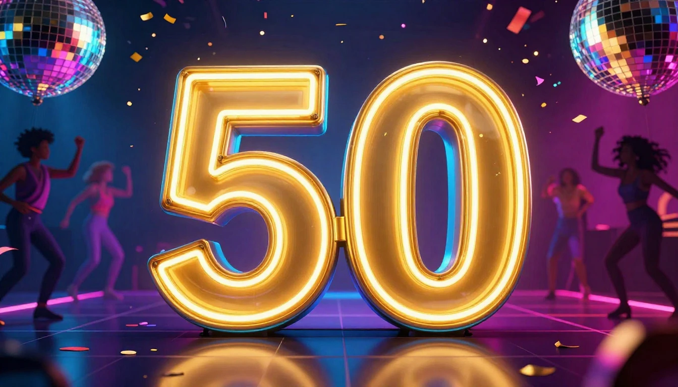 A vibrant and festive album cover design featuring a large, ...