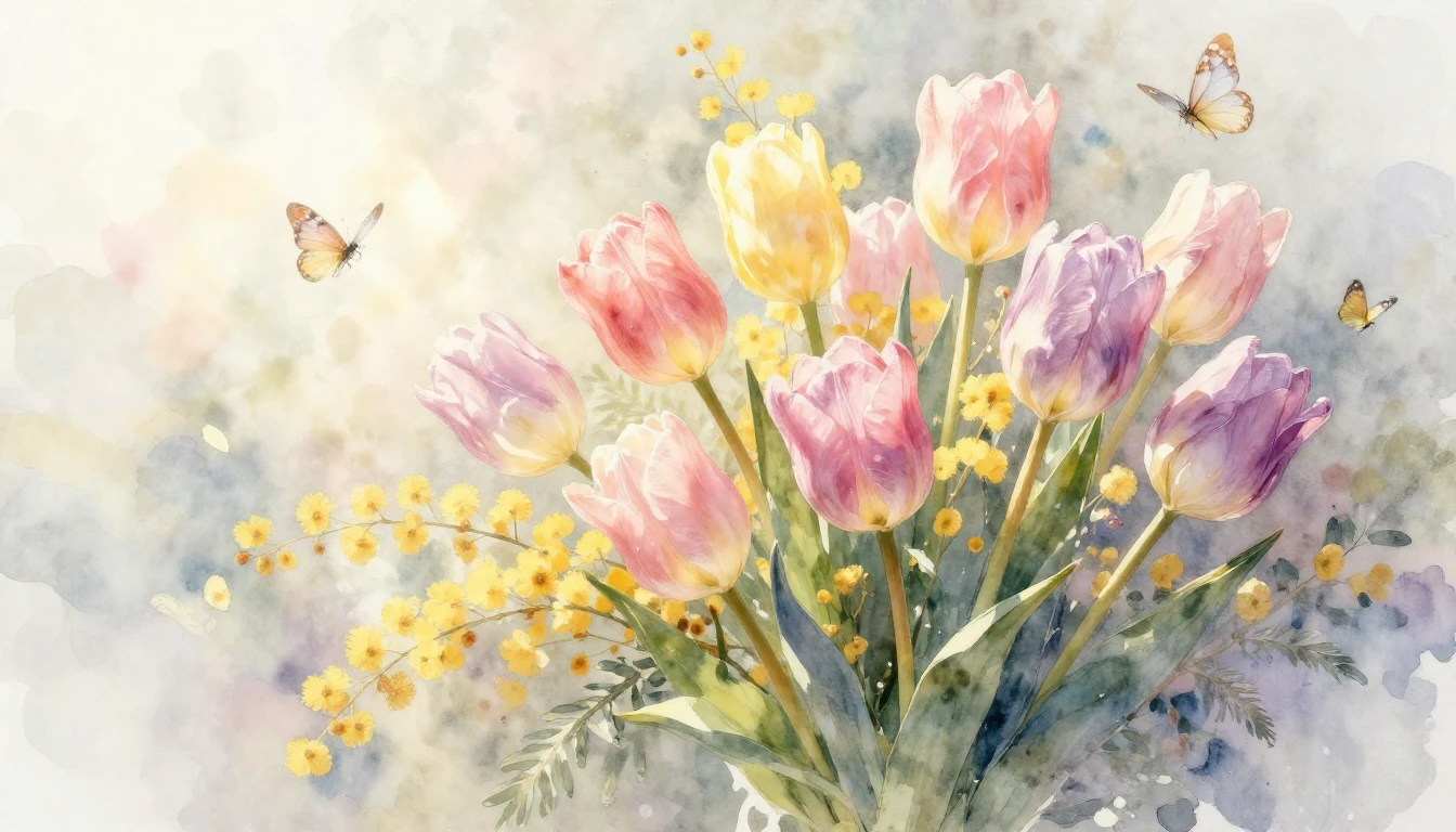 A beautiful watercolor painting capturing the essence of spr...