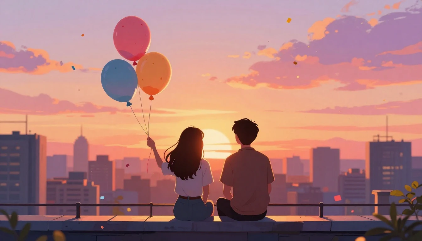 A heartwarming digital art illustration of two best friends ...