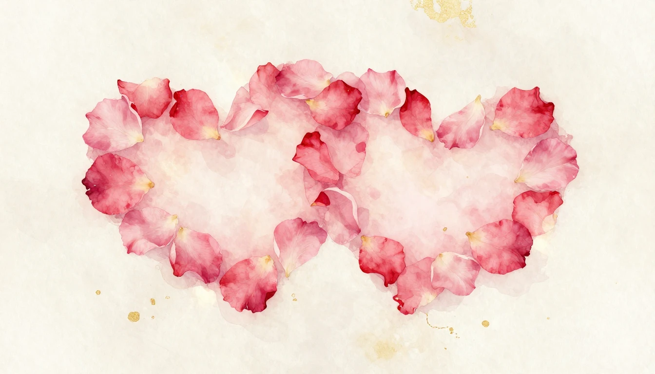 A soft watercolor painting of two intertwined hearts made of...