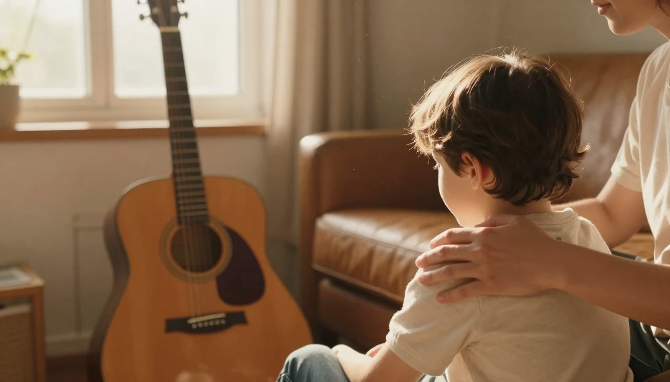 A photorealistic and touching scene capturing a quiet moment...