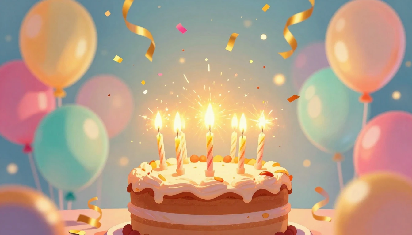 A vibrant and festive digital art illustration symbolizing a...