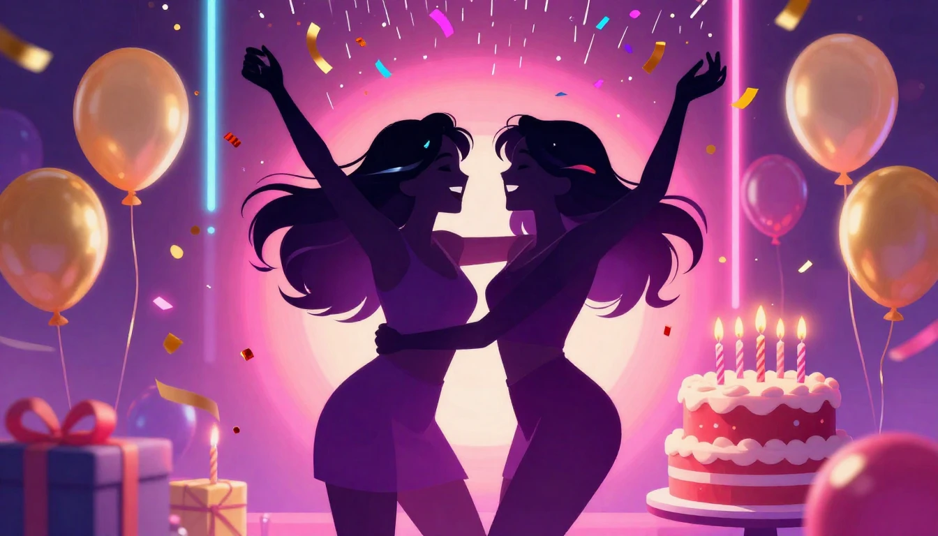 A vibrant and joyful digital art illustration representing a...