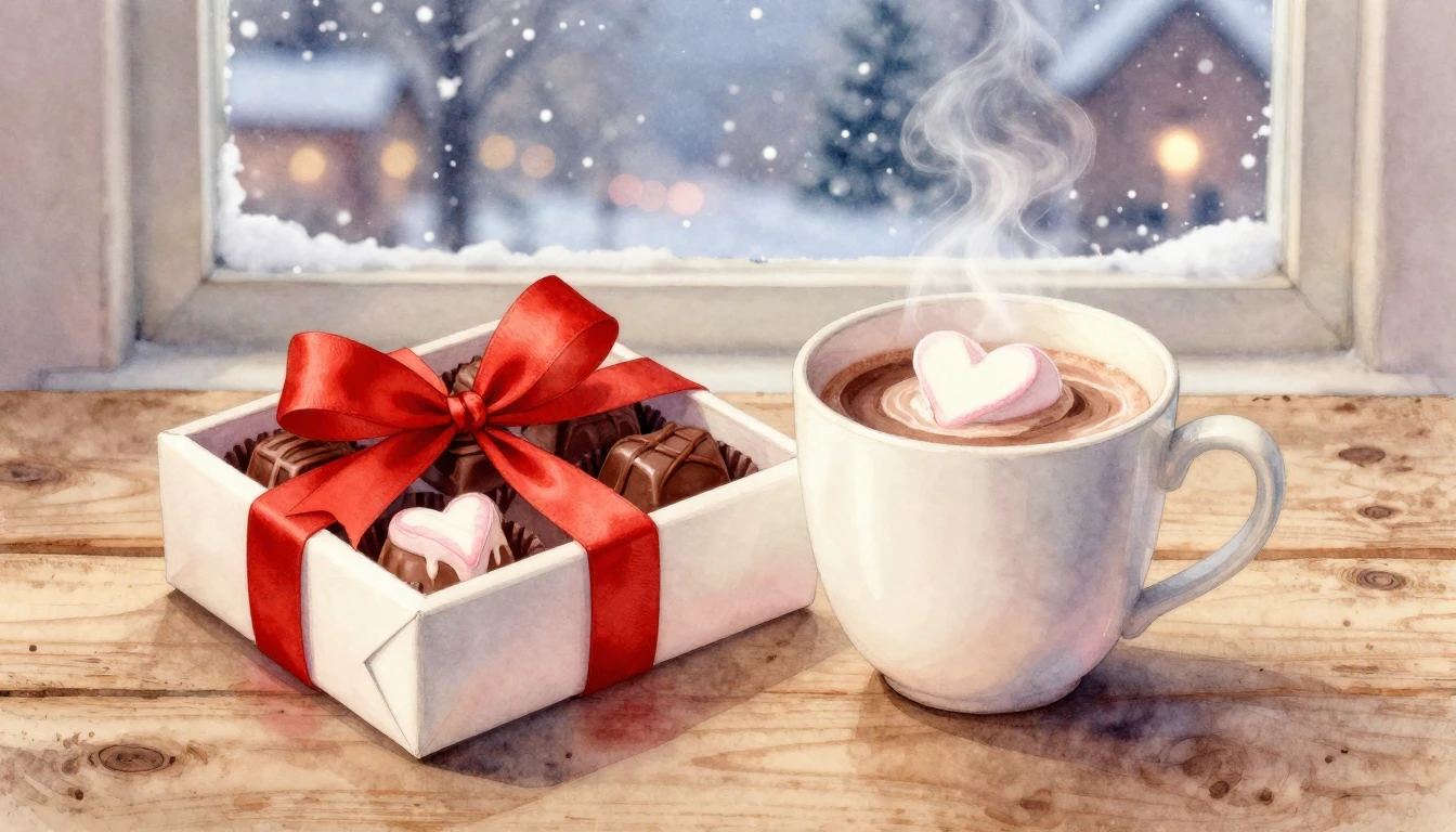 A romantic and soft watercolor painting featuring a beautifu...