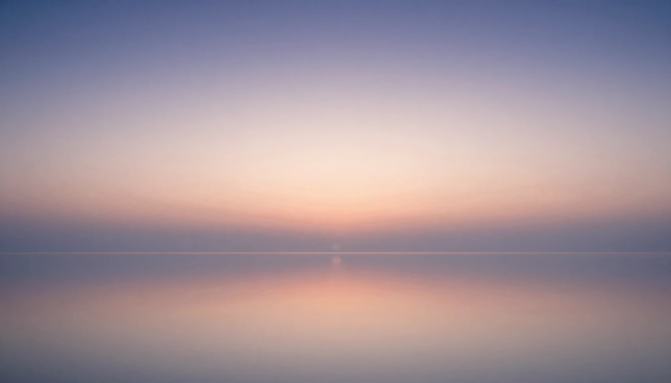 A minimalist landscape featuring a soft gradient of dawn col...